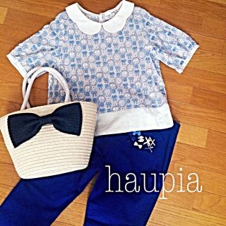 アナトリエ(anatelier)のhaupia♡ブルーパンツ(クロップドパンツ)