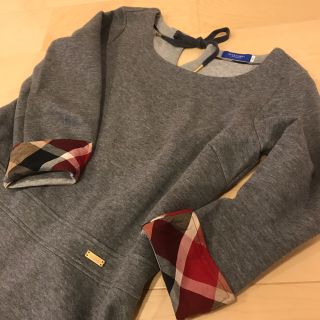 バーバリーブルーレーベル(BURBERRY BLUE LABEL)のクレストブリッジ♡グレーワンピース(ひざ丈ワンピース)