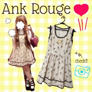 アンクルージュ(Ank Rouge)のアンクルージュ♡ネコプリントワンピース(ミニワンピース)