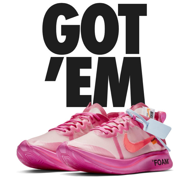 OFF-WHITE × NIKE ZOOM FLY SP TULIP PINK