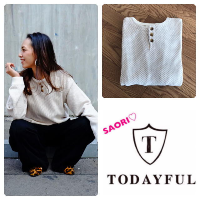 TODAYFUL(トゥデイフル)のTODAYFUL【未使用に近い】Henleyneck Loose Knit  レディースのトップス(カットソー(長袖/七分))の商品写真