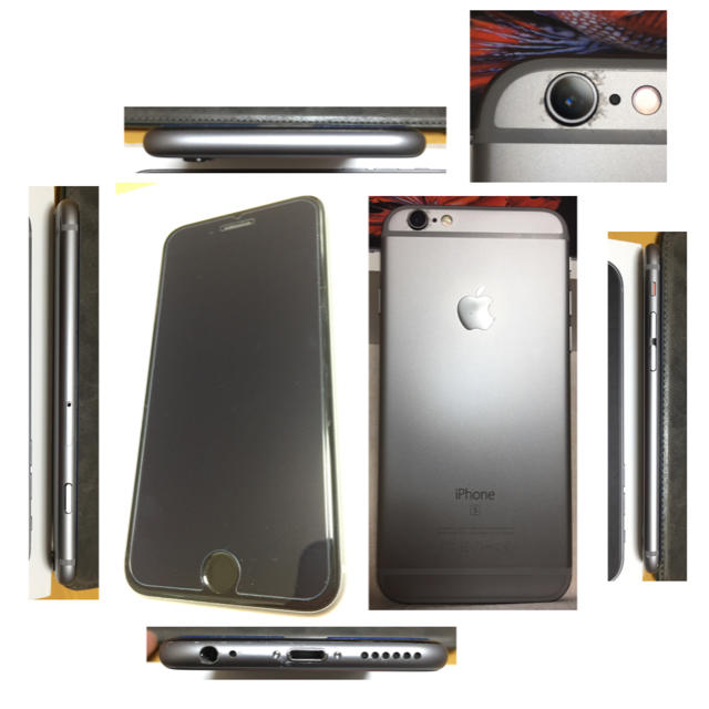 iPhone(アイフォーン)のiPhone6S 64GB スペースグレー バッテリー100% スマホ/家電/カメラのスマートフォン/携帯電話(スマートフォン本体)の商品写真