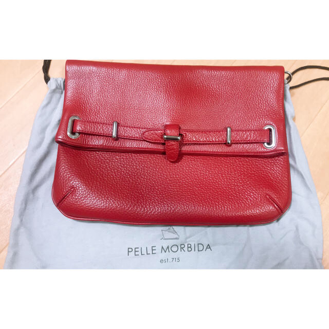 PELLE MORBIDA(ペッレ モルビダ)のPELLE MORBIDA クラッチバッグ レッド メンズのバッグ(セカンドバッグ/クラッチバッグ)の商品写真