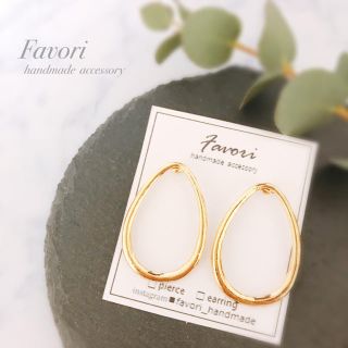 お得■大ぶり しずくフープ チタンピアス(ピアス)