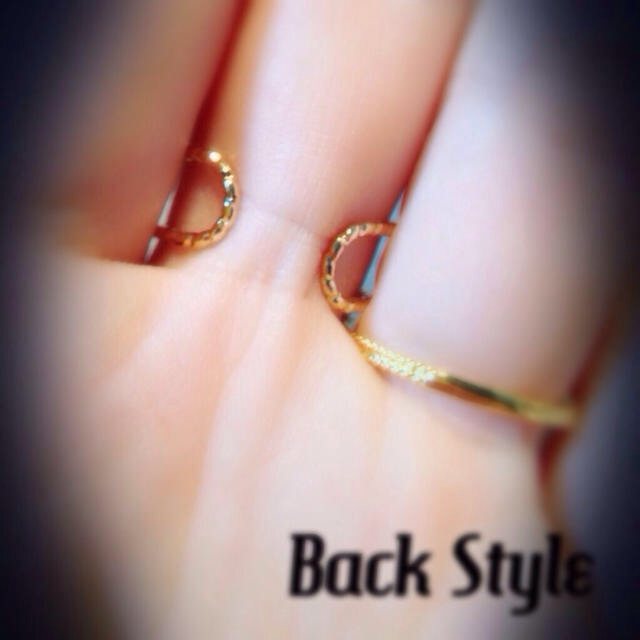 2本風♡ミラーボールスワロ♡ブラック レディースのアクセサリー(リング(指輪))の商品写真