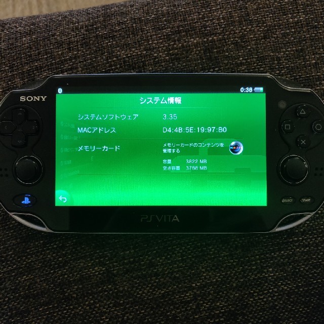 PS VITA本体 PCH-1000　FW3.35　メモリー付き（4GB） 2