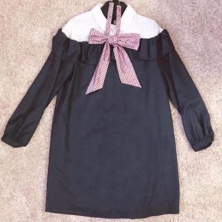 パメオポーズ(PAMEO POSE)の【美品】PAMEO POSE swinging dress グレー(ひざ丈ワンピース)