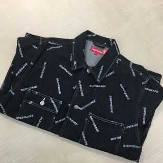 シュプリーム(Supreme)の17SS Supreme Logo Chore Coat 黒L カバーオール(カバーオール)