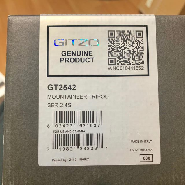 Manfrotto(マンフロット)のGITZO GT 2542 付属品あり takutakutakuさん専用 スマホ/家電/カメラのカメラ(デジタル一眼)の商品写真