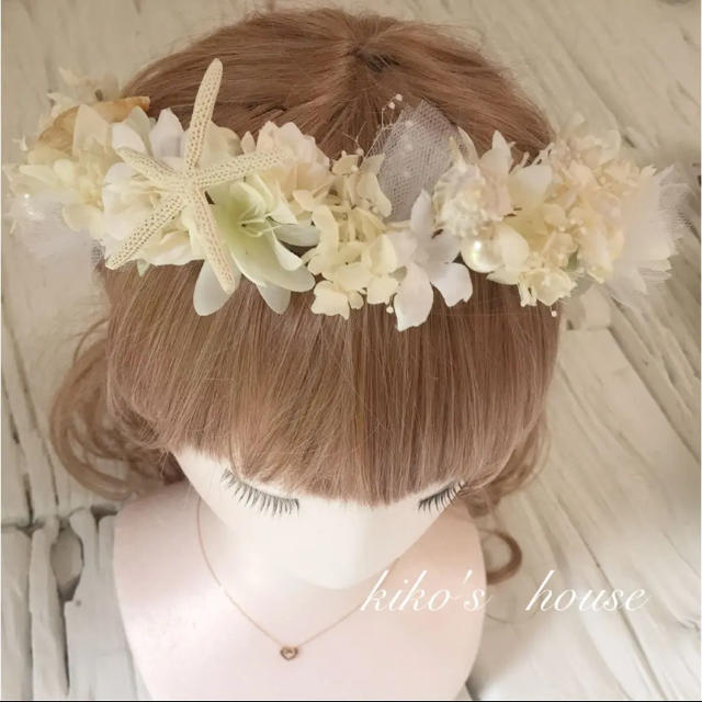 シエル 花かんむり 受注作成 ハンドメイドのアクセサリー(ヘアアクセサリー)の商品写真