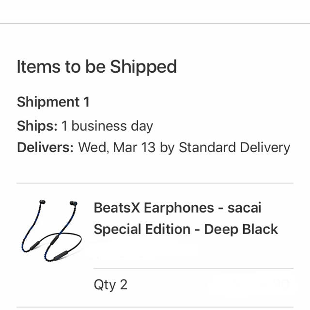 BeatsX イヤフォン sacai Special Edition ブラック新品未開封未使用購入先