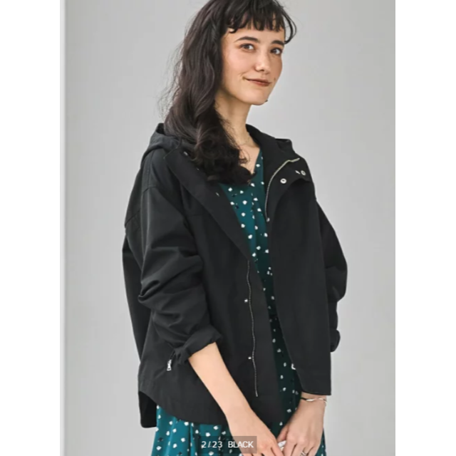 UNITED ARROWS green label relaxing - ユナイテッドアローズ　SC ショート フード ブルゾン《新品・タグ付き》黒