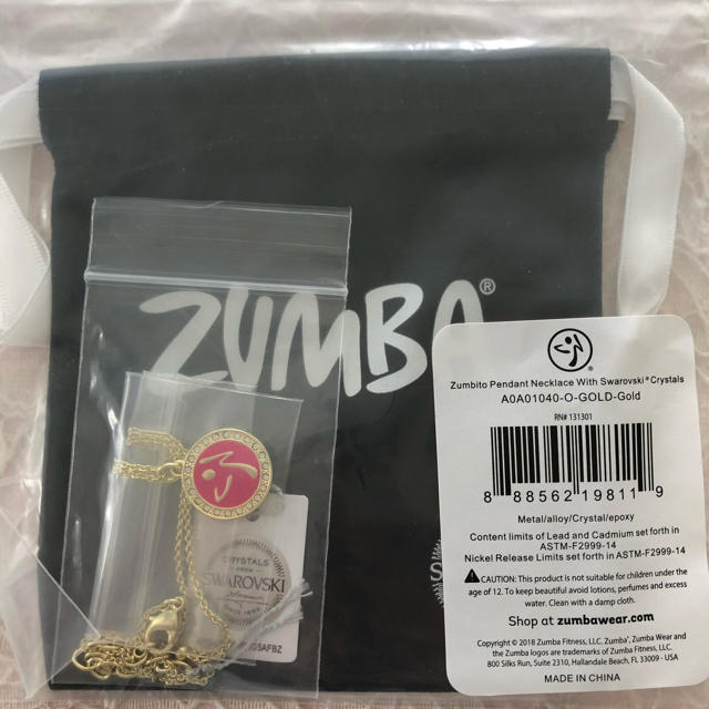 Zumba(ズンバ)のzumba ネックレス スワロフスキー ピンク ゴールド  レディースのアクセサリー(ネックレス)の商品写真