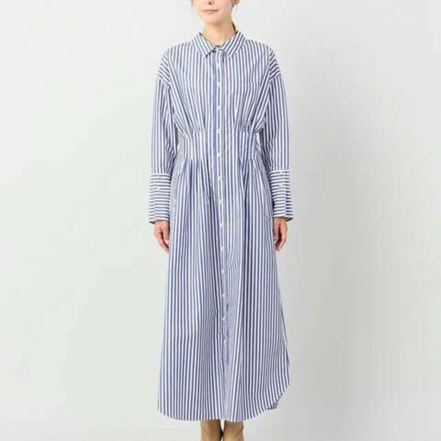 美品　Uhr Stripe Shirt Dress　ウーア シャツワンピース