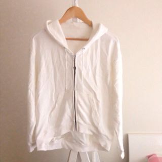 ジーナシス(JEANASIS)の美品☆jeanasis ホワイトパーカー(パーカー)