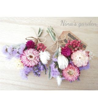 ドライフラワー*°♡Naturalミニスワッグ2点セット(ドライフラワー)