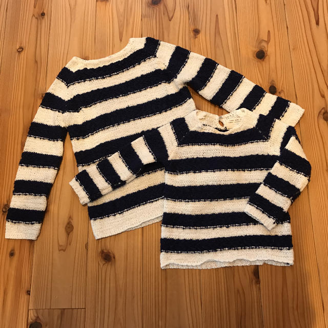 ZARA KIDS(ザラキッズ)のZARA キッズ ボーダー 兄弟 姉妹 お揃い セット 100 130 キッズ/ベビー/マタニティのキッズ服女の子用(90cm~)(Tシャツ/カットソー)の商品写真