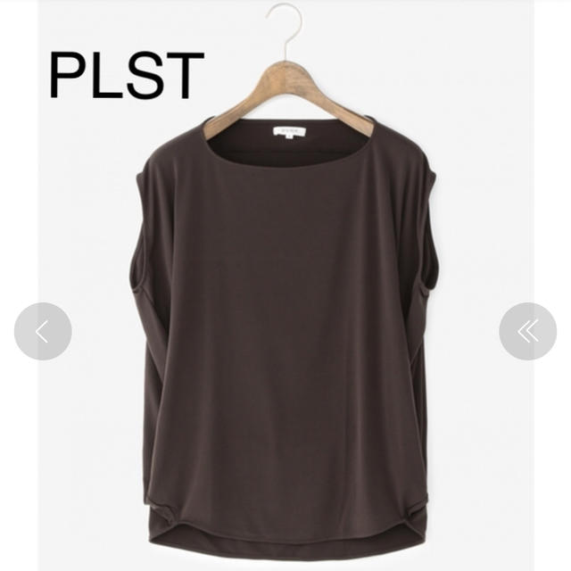 PLST(プラステ)の★PLST★ポリエステルストレッチサイドドレープカットソー レディースのトップス(カットソー(半袖/袖なし))の商品写真