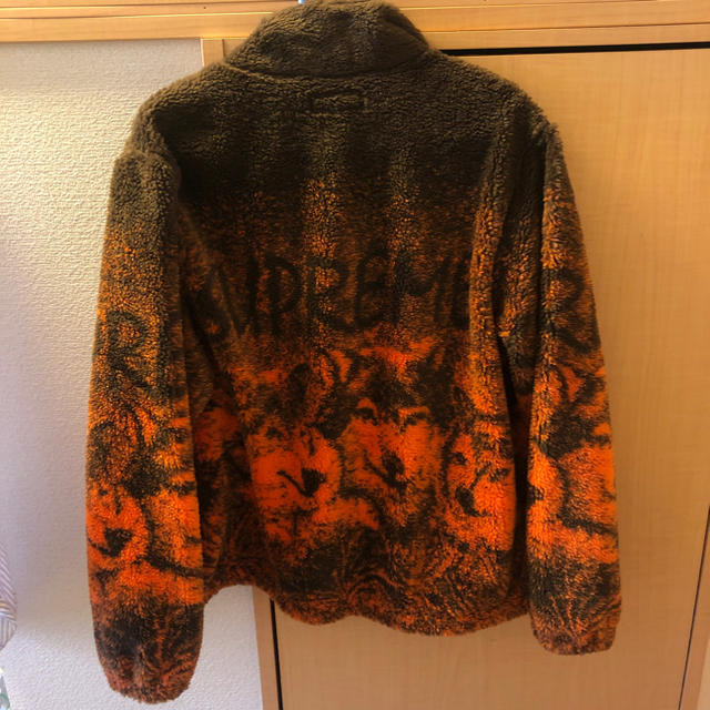 supreme wolf fleece jacket brown 1