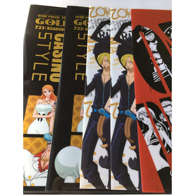 【ワンピース／ONE PIECE FILM GOLD】クリアファイル5枚セット エンタメ/ホビーのアニメグッズ(クリアファイル)の商品写真