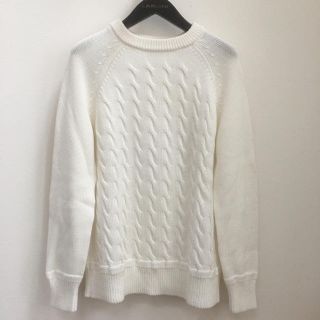 バーニーズニューヨーク(BARNEYS NEW YORK)のLetroyes ルトロワ 春夏チルデンニット ホワイト L 美品(ニット/セーター)