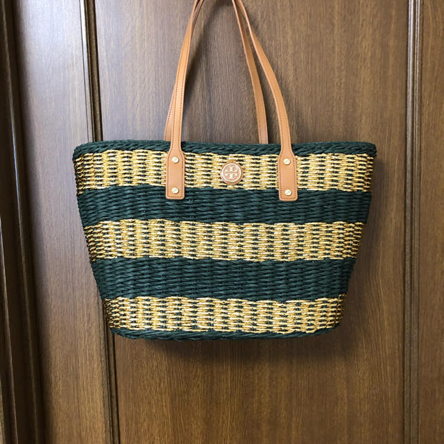 トリーバーチ カゴバッグ グリーン✖️ゴールド 美品-