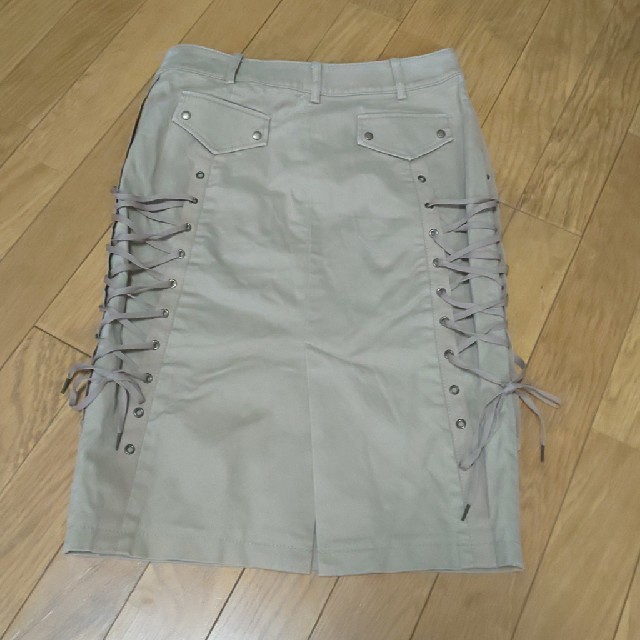 MICHEL KLEIN(ミッシェルクラン)の編み上げストレッチタイトスカート レディースのスカート(ひざ丈スカート)の商品写真