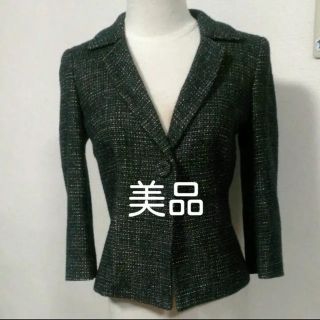 マックスマーラ(Max Mara)の♫美品♫MaxMara白タグのツイードジャケット(テーラードジャケット)