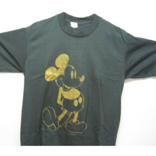 ディズニー(Disney)のUSA製・T-シャツ・黒地・コットン・新品・ミッキーマウス(Tシャツ/カットソー(半袖/袖なし))