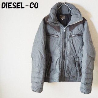 ディーゼル(DIESEL)の【人気】ディーゼル ダウンジャケット ウール切り替え グレー サイズM(ダウンジャケット)