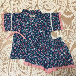 アンパサンド(ampersand)の女児花柄甚平size100(甚平/浴衣)