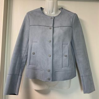 ザラ(ZARA)のZARA ブルーグレー アウター ジャケット XS(ノーカラージャケット)