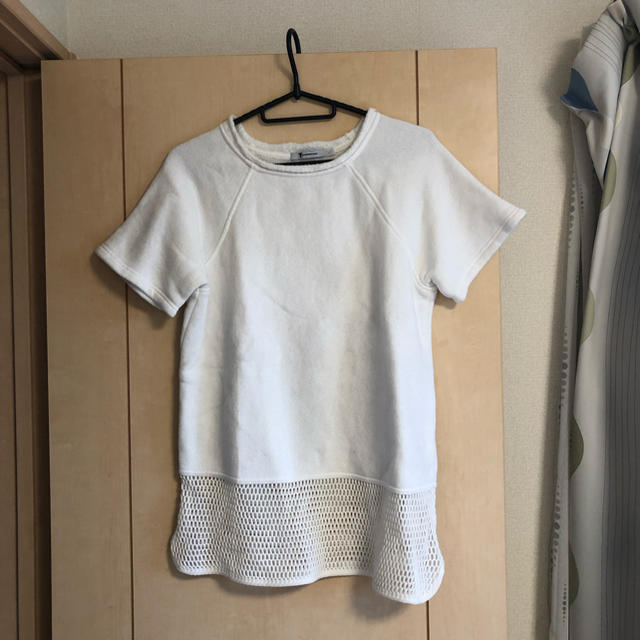 Alexander Wang(アレキサンダーワン)のアレキサンダーワン 裾メッシュ tシャツスエットカットソー  レディースのトップス(Tシャツ(半袖/袖なし))の商品写真