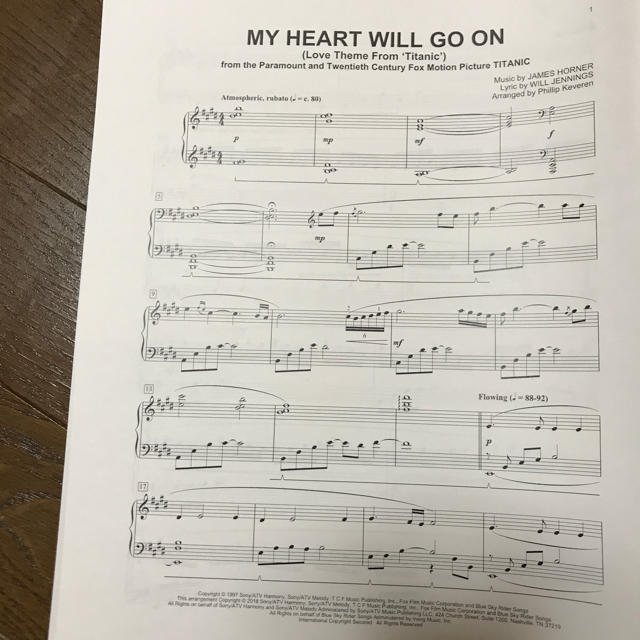 ヤマハ(ヤマハ)のピアノ楽譜  My Heart WILL GO ON 楽器のスコア/楽譜(ポピュラー)の商品写真