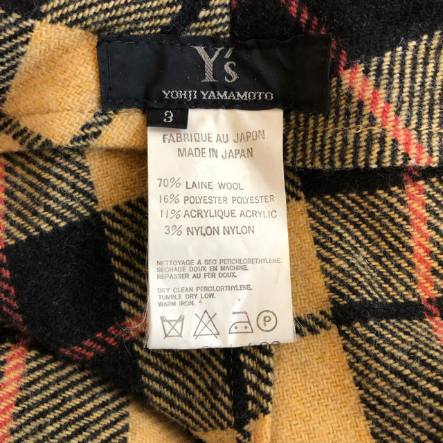 Yohji Yamamoto(ヨウジヤマモト)のY's  YOUJI YAMAMOTO チェック柄 スカート  レディースのスカート(ロングスカート)の商品写真