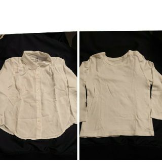 ユニクロ(UNIQLO)のあーちゃん様専用 used美品ユニクロブラウス＆新品トップス100ホワイト(ブラウス)