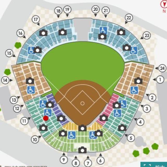 5月28日（火）18時甲子園 阪神vs巨人ブリーズシートペア3塁側18段の通販 by オレガノタイム's shop｜ラクマ