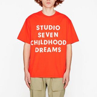 ジーユー(GU)のヘビーウェイトビッグT(半袖)STUDIO SEVEN オレンジ(Tシャツ(半袖/袖なし))