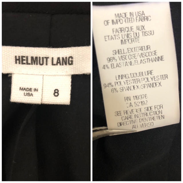 HELMUT LANG(ヘルムートラング)の美品 アシンメトリー HELMUT LANG ノーカラー ジャケット ブラック レディースのジャケット/アウター(ノーカラージャケット)の商品写真