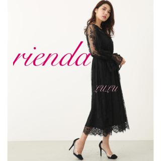 リエンダ(rienda)のrienda♡スカラップヘムレースワンピース♡新品タグ付き♡結婚式ドレス(ロングワンピース/マキシワンピース)