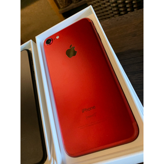 アップル(Apple)のりんごの木様専用 iPhone7 128GB RED SIMフリー(スマートフォン本体)