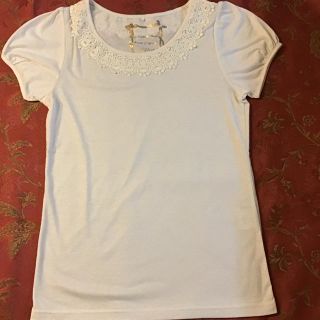 クレドソル(CLEF DE SOL)のレース付きTシャツ(Tシャツ(半袖/袖なし))