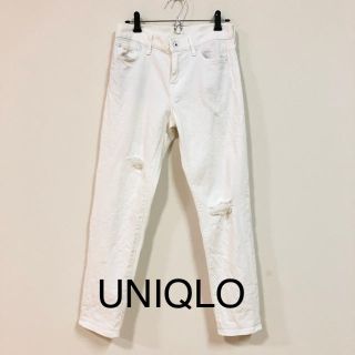 ユニクロ(UNIQLO)の【cyan様専用】UNIQLO ホワイトデニム ダメージ(デニム/ジーンズ)