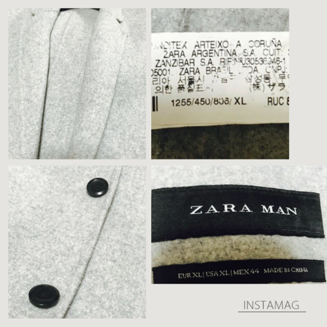 ZARA(ザラ)のZARA♡チェスターコート グレー メンズ メンズのジャケット/アウター(チェスターコート)の商品写真