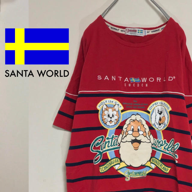 CAPTAIN SANTA(キャプテンサンタ)の【スウェーデン製】サンタワールド ビッグロゴ ボーダーTシャツ メンズのトップス(Tシャツ/カットソー(半袖/袖なし))の商品写真