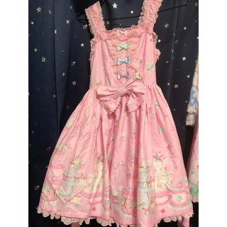 アンジェリックプリティー(Angelic Pretty)のDecoration Dream♡後ろフリルjsk+ハーフボンネ♡ＯＮ(ひざ丈ワンピース)