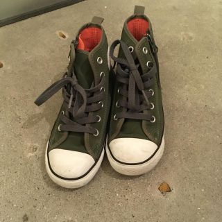 コンバース(CONVERSE)のコンバース ハイカット カーキ 19センチ ナイキ ニューバランス(スニーカー)