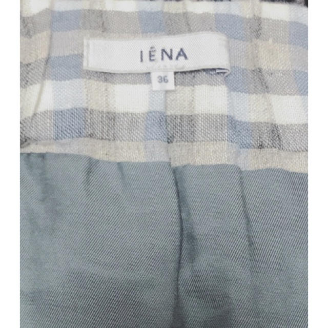 IENA(イエナ)の【美品】✳︎IENA✳︎イエナのリネンスカート✳︎ギンガムチェック✳︎サイズ36 レディースのスカート(ひざ丈スカート)の商品写真