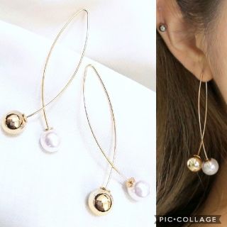 エイミーイストワール(eimy istoire)の◆インポートピアス◆トレンドパール×ボールツイストワイヤーアメリカンピアス(ピアス)