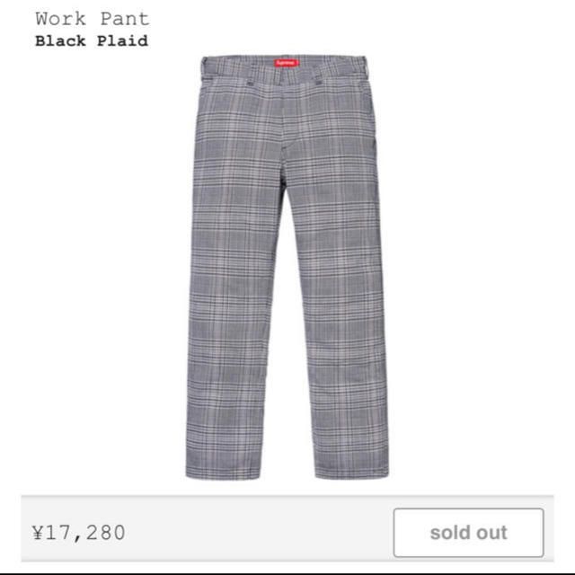 supreme work pant 32ワークパンツ/カーゴパンツ